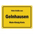 Viele Grüße aus Gelnhausen, Main-Kinzig-Kreis Metallschild