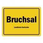 Ortsschild Bruchsal, Landkreis Karlsruhe Metallschild