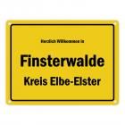 Herzlich willkommen in Finsterwalde, Kreis Elbe-Elster Metallschild