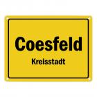Ortsschild Coesfeld, Kreisstadt Metallschild