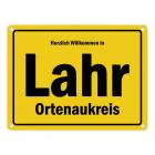 Herzlich willkommen in Lahr / Schwarzwald, Ortenaukreis Metallschild
