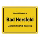 Herzlich willkommen in Bad Hersfeld, Landkreis Hersfeld-Rotenburg Metallschild