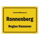 Herzlich willkommen in Ronnenberg, Region Hannover Metallschild
