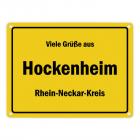 Viele Grüße aus Hockenheim, Rhein-Neckar-Kreis Metallschild