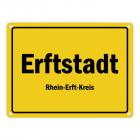 Ortsschild Erftstadt, Rhein-Erft-Kreis Metallschild