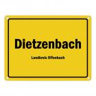 Ortsschild Dietzenbach, Landkreis Offenbach Metallschild