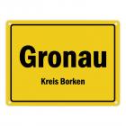 Ortsschild Gronau (Westfalen), Kreis Borken Metallschild