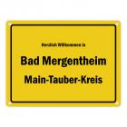 Herzlich willkommen in Bad Mergentheim, Main-Tauber-Kreis Metallschild