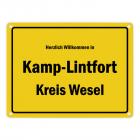 Herzlich willkommen in Kamp-Lintfort, Kreis Wesel Metallschild