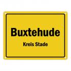 Ortsschild Buxtehude, Kreis Stade Metallschild