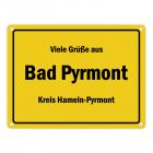 Viele Grüße aus Bad Pyrmont, Kreis Hameln-Pyrmont Metallschild