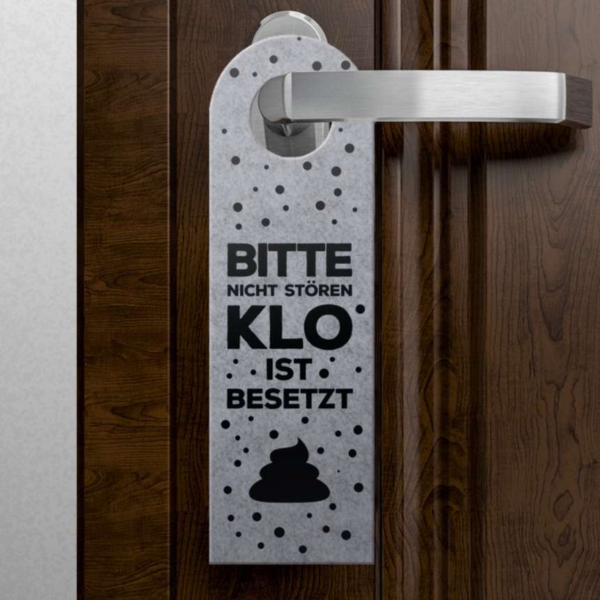 Toiletten Türhänger mit Spruch Klo ist besetzt oder Klo ist frei in