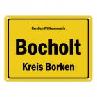 Herzlich willkommen in Bocholt, Kreis Borken Metallschild