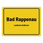 Ortsschild Bad Rappenau, Landkreis Heilbronn Metallschild