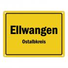Ortsschild Ellwangen (Jagst), Ostalbkreis Metallschild