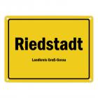 Ortsschild Riedstadt, Landkreis Groß-Gerau Metallschild