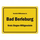 Herzlich willkommen in Bad Berleburg, Kreis Siegen-Wittgenstein Metallschild