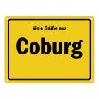 Viele Grüße aus Coburg, gelöscht Metallschild