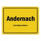 Ortsschild Andernach, Kreis Mayen-Koblenz Metallschild