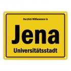 Herzlich willkommen in Jena, Universitätsstadt Metallschild