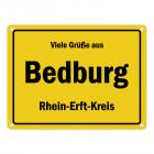 Viele Grüße aus Bedburg, Erft, Rhein-Erft-Kreis Metallschild