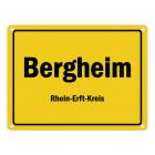 Ortsschild Bergheim, Erft, Rhein-Erft-Kreis Metallschild
