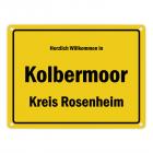 Herzlich willkommen in Kolbermoor, Kreis Rosenheim Metallschild