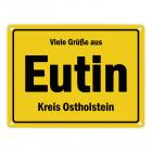 Viele Grüße aus Eutin, Kreis Ostholstein Metallschild