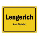 Ortsschild Lengerich, Westfalen, Kreis Steinfurt Metallschild