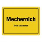 Ortsschild Mechernich, Kreis Euskirchen Metallschild