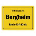 Viele Grüße aus Bergheim, Erft, Rhein-Erft-Kreis Metallschild