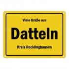 Viele Grüße aus Datteln, Kreis Recklinghausen Metallschild