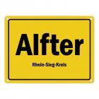 Ortsschild Alfter, Rhein-Sieg-Kreis Metallschild