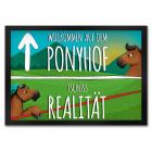 Pferde Fußmatte mit Spruch: Willkommen auf dem Ponyhof