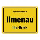 Herzlich willkommen in Ilmenau, Thüringen, Ilm-Kreis Metallschild