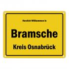 Herzlich willkommen in Bramsche, Hase, Kreis Osnabrück Metallschild