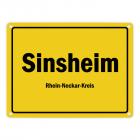 Ortsschild Sinsheim (Elsenz), Rhein-Neckar-Kreis Metallschild