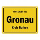 Viele Grüße aus Gronau (Westfalen), Kreis Borken Metallschild