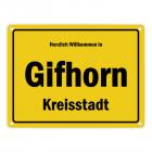 Herzlich willkommen in Gifhorn, Kreisstadt Metallschild