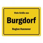 Viele Grüße aus Burgdorf, Kreis Hannover, Region Hannover Metallschild