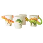 Dinosaurier Kaffeebecher mit 3D-Effekt im 4er Set 