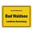 Herzlich willkommen in Bad Waldsee, Landkreis Ravensburg Metallschild