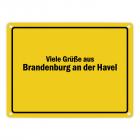 Viele Grüße aus Brandenburg an der Havel, gelöscht Metallschild