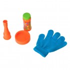 Bouncing Bubble Seifenblasenset mit blauem Handschuh