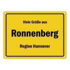 Viele Grüße aus Ronnenberg, Region Hannover Metallschild