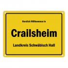 Herzlich willkommen in Crailsheim, Landkreis Schwäbisch Hall Metallschild