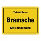 Viele Grüße aus Bramsche, Hase, Kreis Osnabrück Metallschild