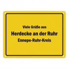 Viele Grüße aus Herdecke an der Ruhr, Ennepe-Ruhr-Kreis Metallschild