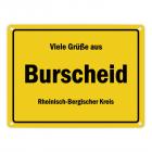 Viele Grüße aus Burscheid, Rheinland, Rheinisch-Bergischer Kreis Metallschild