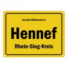Herzlich willkommen in Hennef (Sieg), Rhein-Sieg-Kreis Metallschild